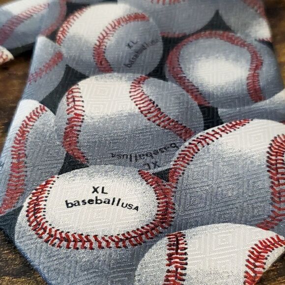 A Rogers Black Baseball Tie - Picture 2 of 6